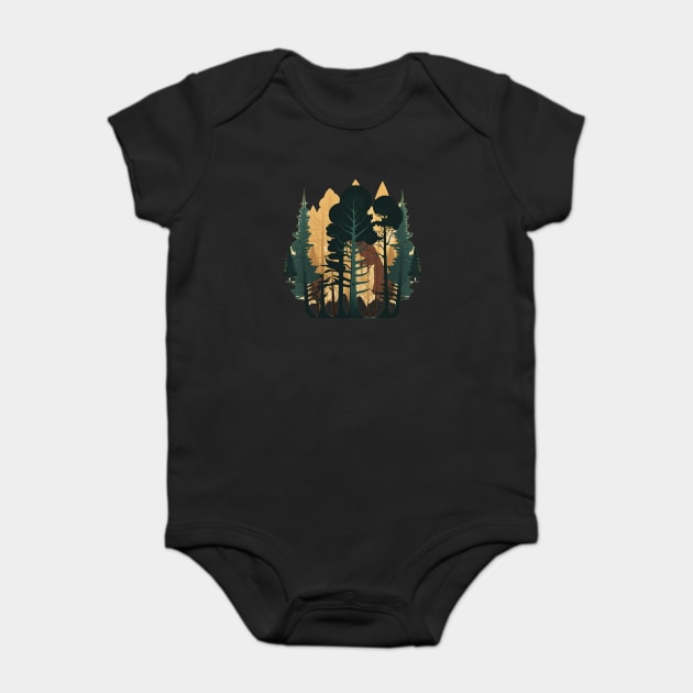 Forest Minimal Design, Adventure and Hiking Baby Bodysuit by logiamerch